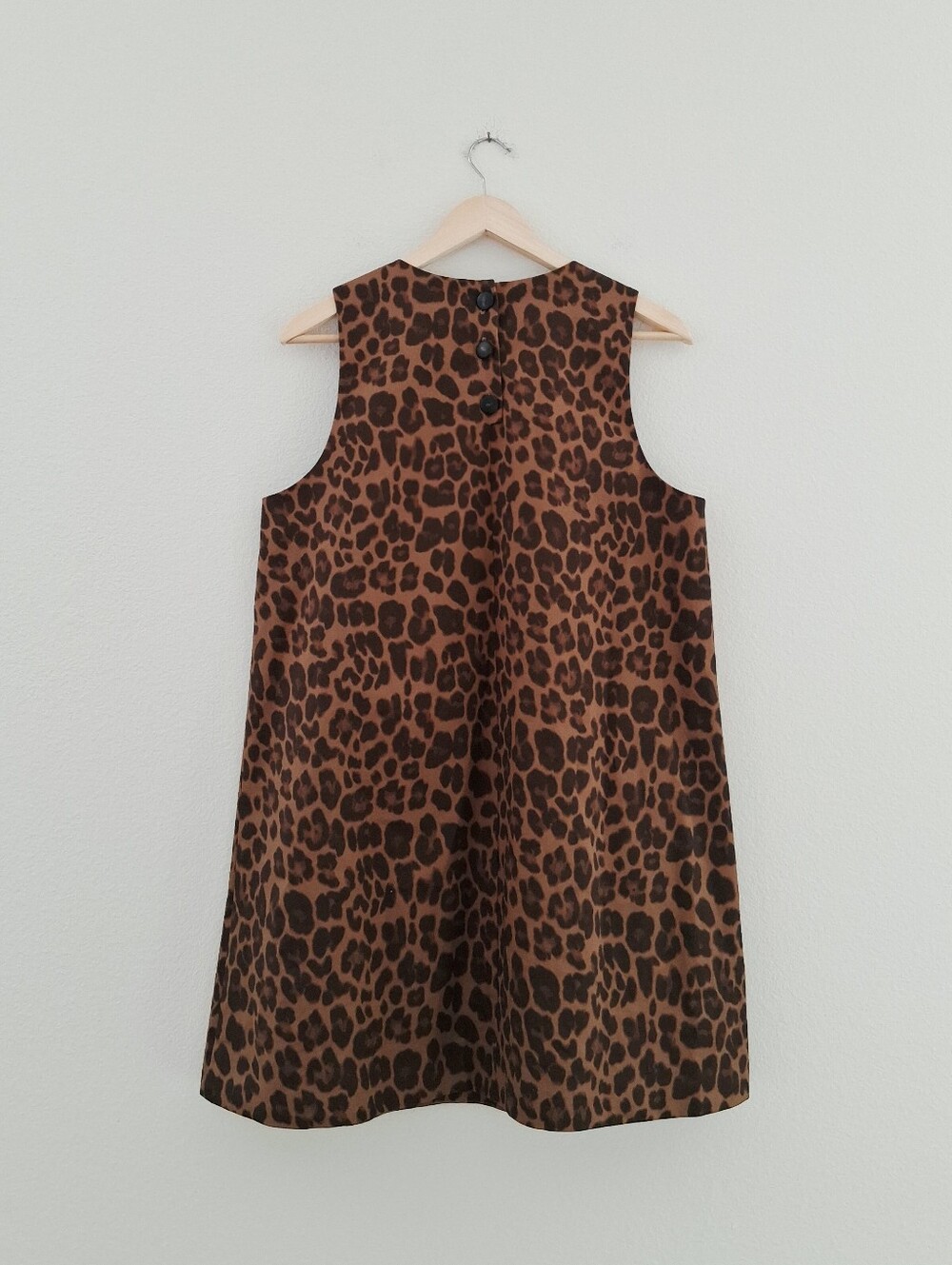 Sezane Nicia Dress Winter Leopard Caramel Organic Cotton - Picture 7 of 16